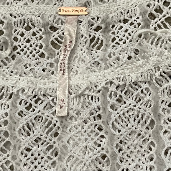 New Free People On the Road Twisted Lace Top in White Size Medium - Picture 4 of 5